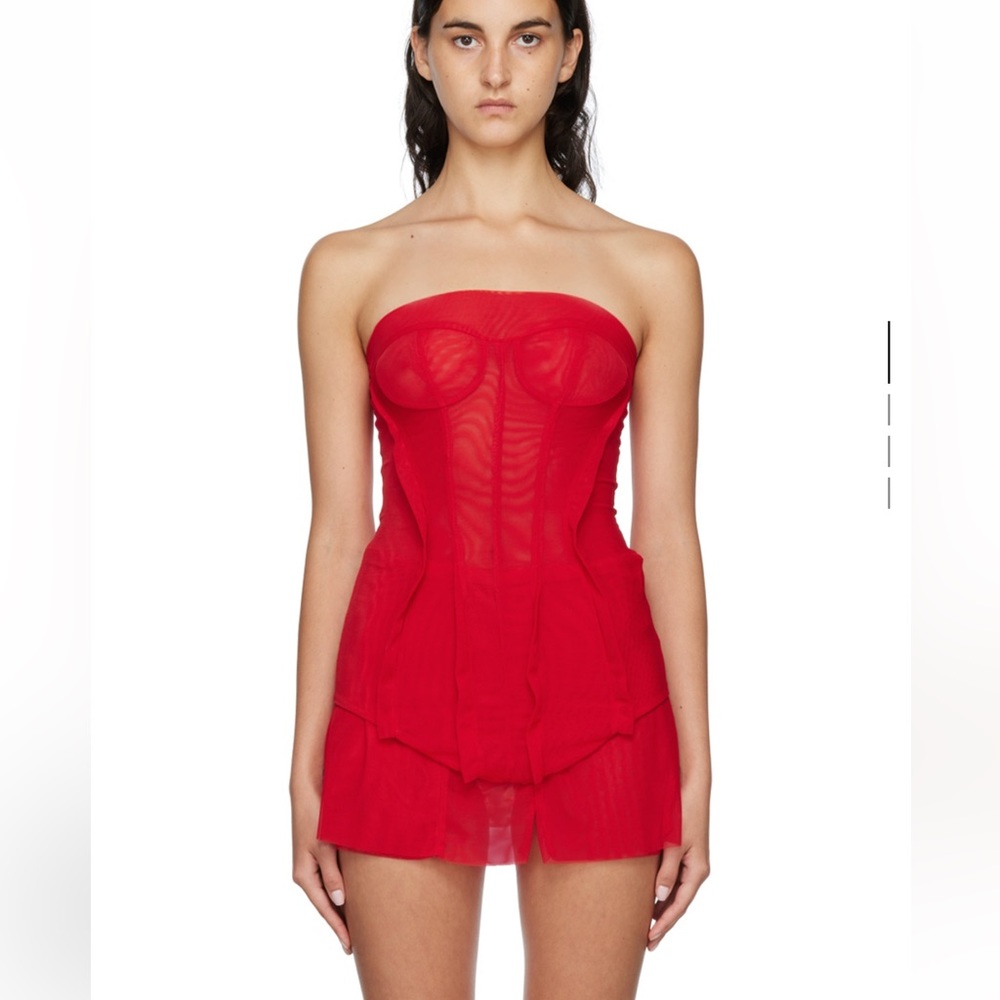 Kathryn Bowen SSENSE exclusive red bustier camisole xs